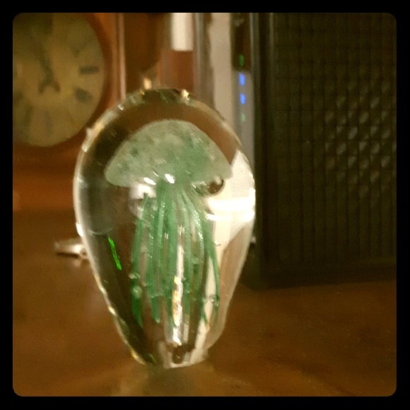 Home Decor Other - Hand Blown Glass Jellyfish Decor Glows In Dark
